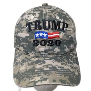 Trump 2020 Strapback Baseball Cap Multicolor One Size Camo Embroidered